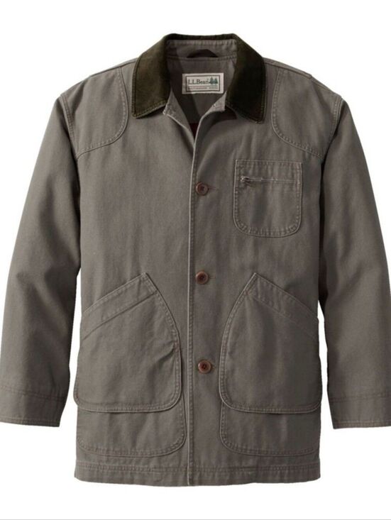 L.L. Bean Other - L.L. Bean Mens Olive Green Cotton Lined Button Down Original Field Coat Size XXL